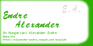 endre alexander business card